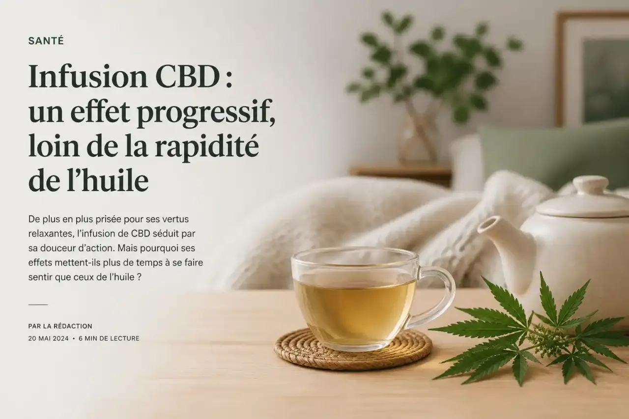 Infusion CBD : un effet progressif, loin de la rapidité de l’huile